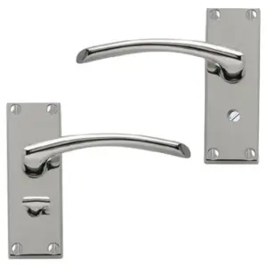 Intelligent Hardware - Internal Door Handle - Roma - Lever on Backplate - Lever Bathroom Furniture - Chrome