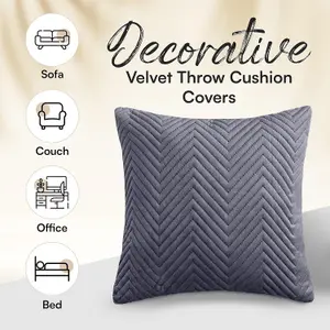 Cushions with Covers Included 45 x 45 Cm Set of 8 (4 Grey Cushion Covers, 4 Cushion Inserts)