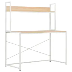 Berkfield Computer Desk White and Oak 120x60x138 cm