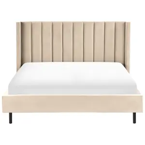 Velvet EU Super King Size Bed Beige VILLETTE