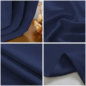 Midnight Blackout Curtains - Navy Blue Thermal Eyelet - 46 x 54 Drop - 2 Panel