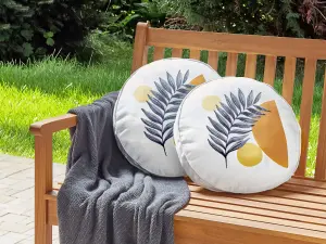 Set of 2 Outdoor Cushions VIOZENE White