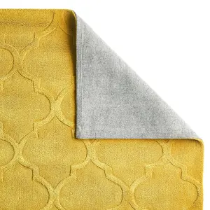 Yellow Geometric Handmade Modern For Living Room and Bedroom Rug-150cm X 230cm