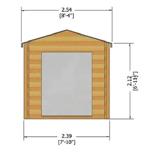 Barnsdale Log Cabin Home Office Garden Room Approx 8 x 8 Feet