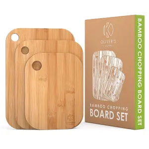 Oliver's Kitchen - Wooden Bamboo Chopping Board Set