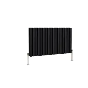 Right Radiators 600x1003mm Horizontal Double Oval Column Designer Radiator Black