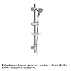 Lilly Thermostatic 2 Way Round Set - Slim Shower Head & Slider Rail Handset