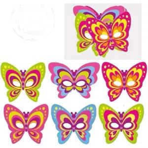 Playwrite Butterfly Party Mask (Pack of 12) Multicoloured (One Size)