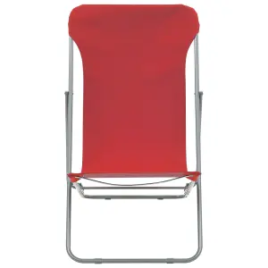 Berkfield Folding Beach Chairs 2 pcs Steel and Oxford Fabric Red