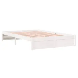 Berkfield Bed Frame White Solid Wood 120x200 cm