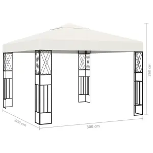 Berkfield Gazebo with LED String Lights 3x3 m Cream Fabric