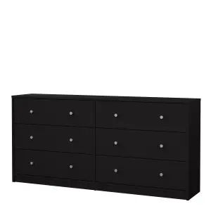 6 Drawer Chest (3+3) in Black May