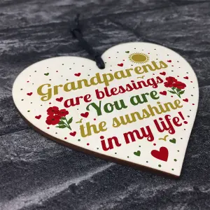 Red Ocean Gifts For Grandparents Wooden Heart Grandma Grandpa Nan Grandad Birthday Christmas