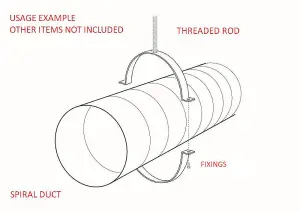 Galvanised Duct Suspension Ring - 250mm