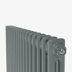 Horizontal Anthracite Double Column Radiator (H) 300mm x (W) 830mm, 1895 BTU.