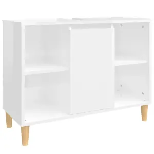 Berkfield Sink Cabinet High Gloss White 80x33x60 cm Engineered Wood