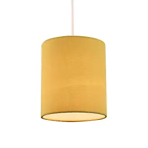 Contemporary and Elegant Mustard Ochre Linen Fabric 18cm Cylinder Lamp Shade