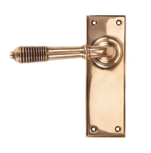 From The Anvil Polished Bronze Reeded Lever Latch Set