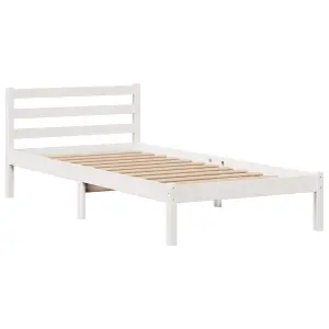 Berkfield Bookcase Bed without Mattress White 90x200 cm Solid Wood Pine