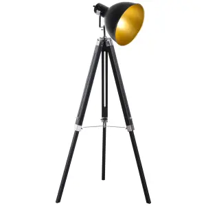 HOMCOM Stand Floor Lamp Tripod Light Livingroom Studio Dome Shade Retro Style