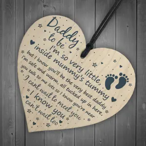 Red Ocean Daddy To Be Gifts Sign Baby Shower Dad Friendship Gift Wood Heart Party Decoration New Baby From Bump Present