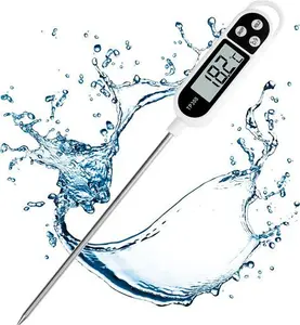 Digital Kitchen Thermometer Cooking Food, Accurate Thermometer With Long Probe, Instant Read With Large LCD Screen, °F/°C Button For Hot Beverage,