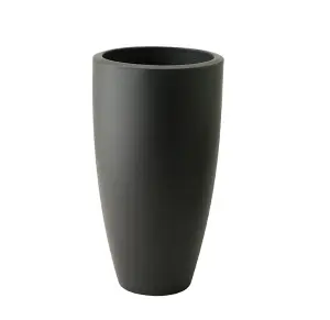 Elho Pure Soft Round High 35cm Plastic Plant Pot in Anthracite