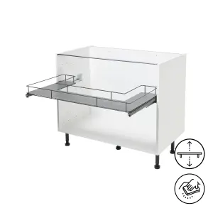 GoodHome Pebre Grey Under-sink 100cm Pull-out storage