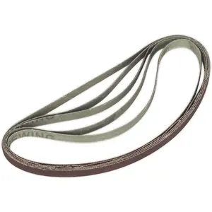 Premium 5 Pack of 8mm x 456mm Sanding Belts - 80 Grit Aluminium Oxide for Precision Finishing