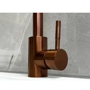 Reginox Copper Stainless Steel Kitchen Sink Tap SALINA COPPER Square Neck Deck Mounted