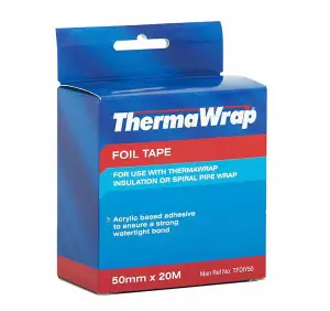 Thermawrap Aluminium Bubble Foil Adhesive Tape 50mm x 20m - Pack of 3