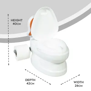 Kids Potty Training Toilet Seat with Flush Sound & Light Portable Easy Clean Removable Pot & Seat