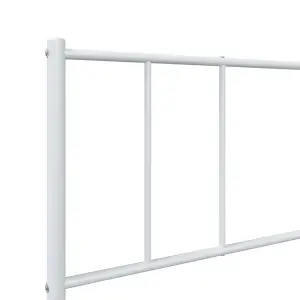 Berkfield Metal Bed Frame with Headboard and Footboard White 90x190 cm 3FT Single