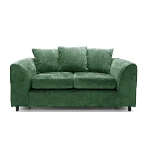 Monaco Chenille Fabric 3 Piece Sofa Set - 3 2 1  Green