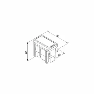 REJS recycle bin, pull out waste bin - W: 300mm (JC603), without front fixing brackets