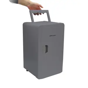 EMtronics 16L Compact Mini Cooler Fridge with Built-in 12V Power - Grey