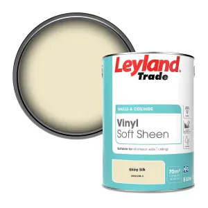 Leyland Trade Vinyl Soft Sheen Walls & Ceilings Emulsion Paint Shiny Silk (PPG1206-3) - 5L