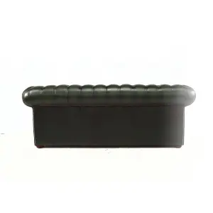 Chesterfield 3 Seater Antiquen Green Real Leather Tufted Buttoned Sofa In Classic Style