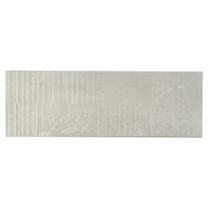 Metal ID Light grey Matt 3D decor Concrete effect Textured Ceramic Indoor Wall Tile, Pack of 8, (L)600mm (W)200mm