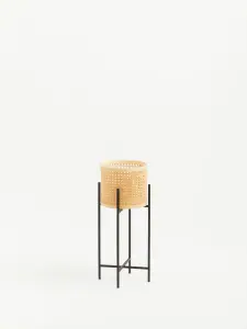 Interiors by Premier Contemporary Small Planter, Handwoven Detailing On Small Outdoor Planters, Sturdy Planter For Flowers