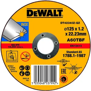 Dewalt DCG412N 18v XR Cordless 125mm Angle Grinder + 5x Disc 125mm Thin Discs