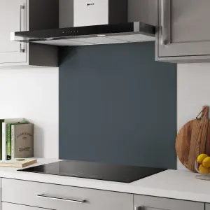 Splashwall Grey & Blue Solid Colour Aluminium Splashback, (H)800mm (W)900mm (T)4mm