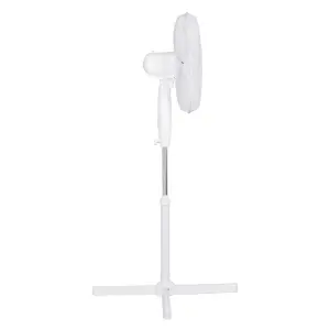 Igenix DF1655 Pedestal Fan, 16 Inch, 50 W, Oscillating, 3 Speeds, White