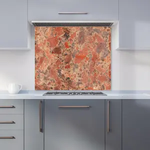 Authentic Terracotta Quartz Effect Premium Glass Kitchen Splashback W700mm x H750mm