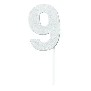 Bristol Novelty Diamond Number Cake Topper Silver (9)