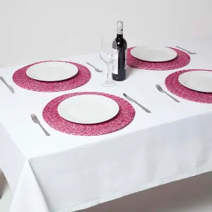 Homescapes Pink Handwoven Round Placemats Set of 4