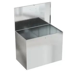 64L Large Galvanized Metal Outdoor Feed Storage Bin with 1 Compartment