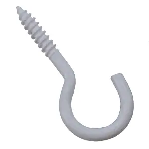 Screw Hook Fasteners Hangers White Plastic Finish 14mm Dia 40mm length 10pc