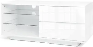 Homeology Gallus Gloss White with 2-White Drawers and 2 Shelves up to 55" LED/OLED/LCD TV Cabinet