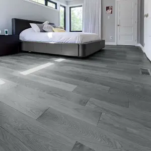 Grey Rustic Wood Effect Woodgrain Self Adhesive Vinyl Plank PVC Flooring Waterproof, 5m² Pack, Set of 36